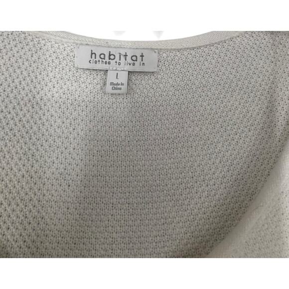 Habitat Textured Cotton Tunic Sweater White Large Womens Lagenlook Boho Relaxed - Picture 5 of 8